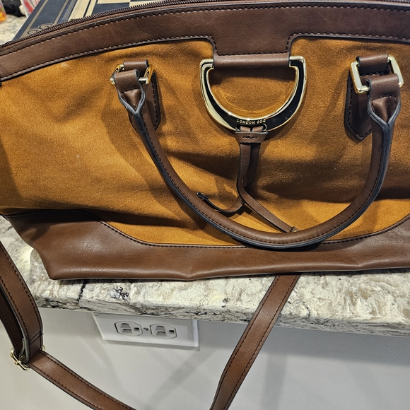 London Fog Brown and Tan Satchel - Picture 1 of 8